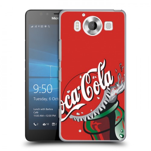 Дизайнерский пластиковый чехол для Microsoft Lumia 950 Coca-cola