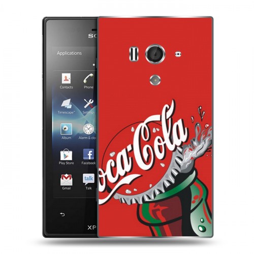 Дизайнерский пластиковый чехол для Sony Xperia acro S Coca-cola