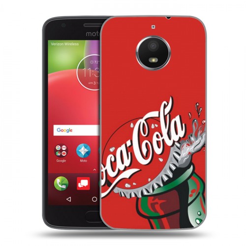 Дизайнерский пластиковый чехол для Motorola Moto E4 Plus Coca-cola