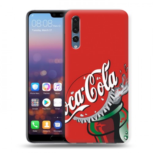 Дизайнерский силиконовый с усиленными углами чехол для Huawei P20 Pro Coca-cola