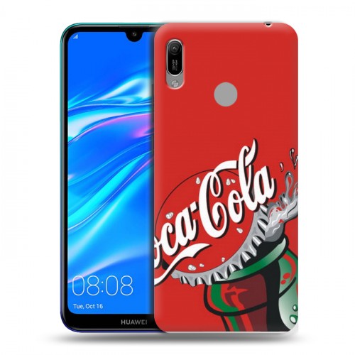 Дизайнерский пластиковый чехол для Huawei Y6 (2019) Coca-cola