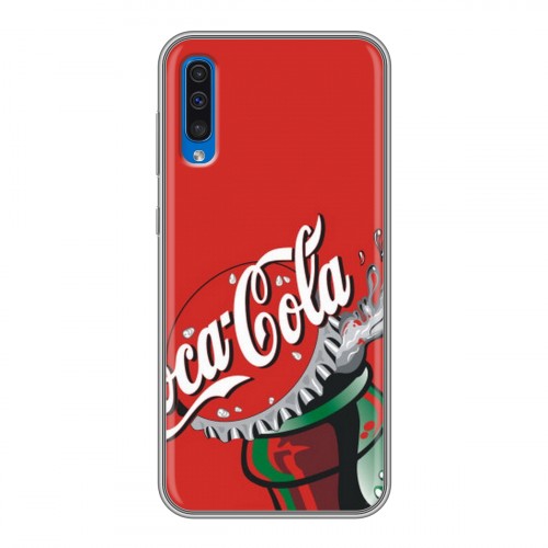 Дизайнерский силиконовый чехол для Samsung Galaxy A50 Coca-cola