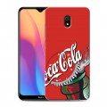 Дизайнерский силиконовый с усиленными углами чехол для Xiaomi RedMi 8A Coca-cola