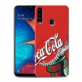 Дизайнерский пластиковый чехол для Samsung Galaxy A20s Coca-cola