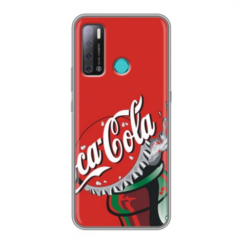 Дизайнерский силиконовый с усиленными углами чехол для Tecno Pouvoir 4 Coca-cola