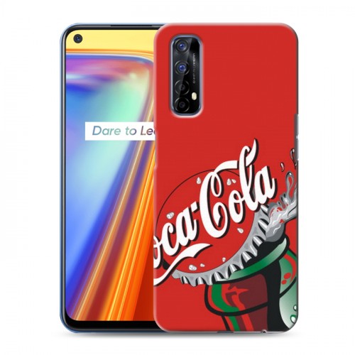 Дизайнерский силиконовый с усиленными углами чехол для Realme 7 Coca-cola