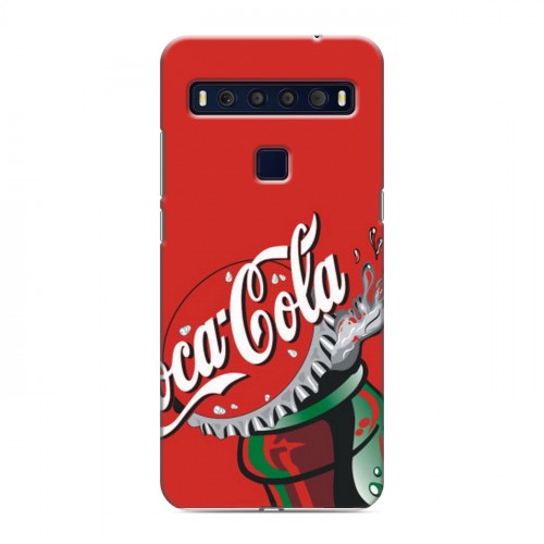 Дизайнерский пластиковый чехол для TCL 10L Coca-cola