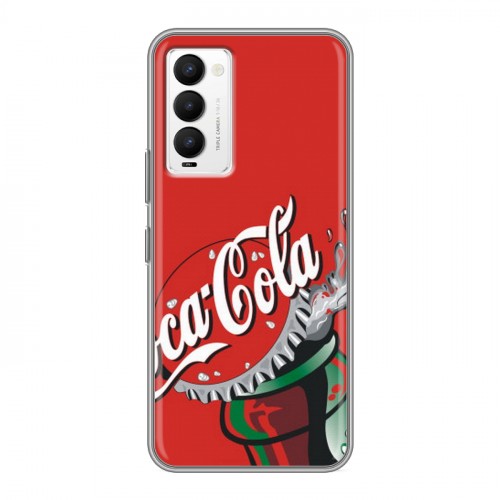 Дизайнерский силиконовый чехол для Tecno Camon 18 Coca-cola