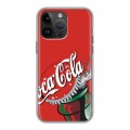 Дизайнерский силиконовый с усиленными углами чехол для Iphone 14 Pro Max Coca-cola