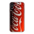 Дизайнерский силиконовый чехол для Iphone x10 Coca-cola