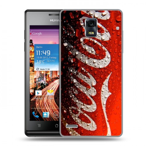 Дизайнерский пластиковый чехол для Huawei Ascend P1 Coca-cola