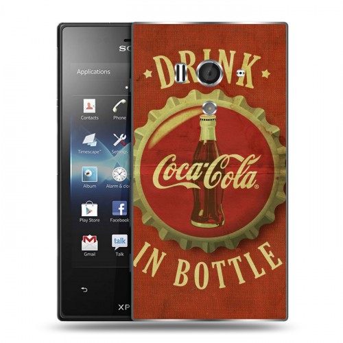 Дизайнерский пластиковый чехол для Sony Xperia acro S Coca-cola