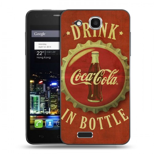 Дизайнерский пластиковый чехол для Alcatel One Touch Idol Ultra Coca-cola