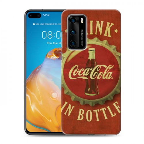 Дизайнерский пластиковый чехол для Huawei P40 Coca-cola