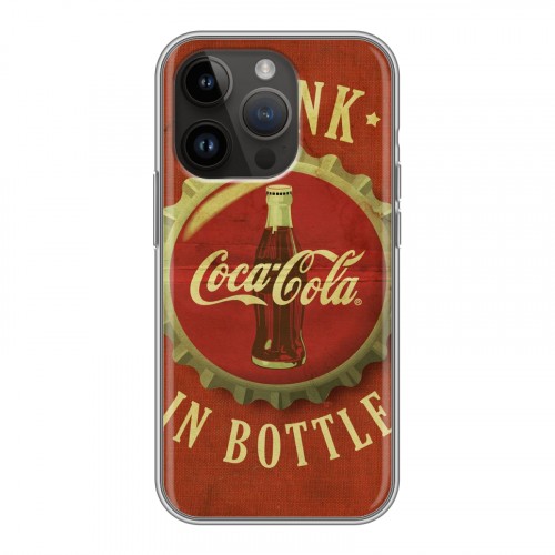 Дизайнерский силиконовый чехол для Iphone 14 Pro Coca-cola