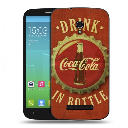 Дизайнерский пластиковый чехол для Alcatel One Touch Pop S9 Coca-cola