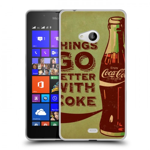 Дизайнерский пластиковый чехол для Microsoft Lumia 540 Coca-cola