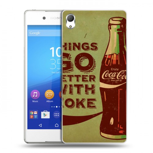 Дизайнерский пластиковый чехол для Sony Xperia Z3+ Coca-cola