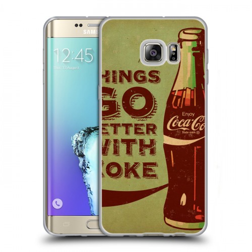 Дизайнерский пластиковый чехол для Samsung Galaxy S6 Edge Plus Coca-cola