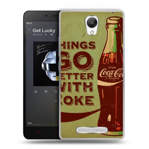 Дизайнерский пластиковый чехол для Xiaomi RedMi Note 2 Coca-cola
