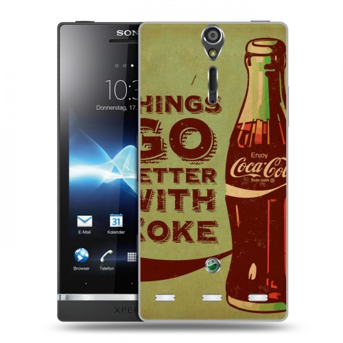 Дизайнерский пластиковый чехол для Sony Xperia S Coca-cola