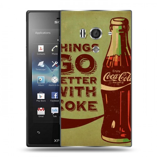 Дизайнерский пластиковый чехол для Sony Xperia acro S Coca-cola