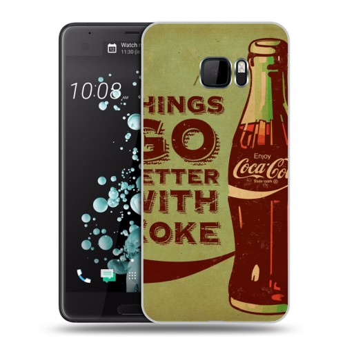 Дизайнерский пластиковый чехол для HTC U Ultra Coca-cola