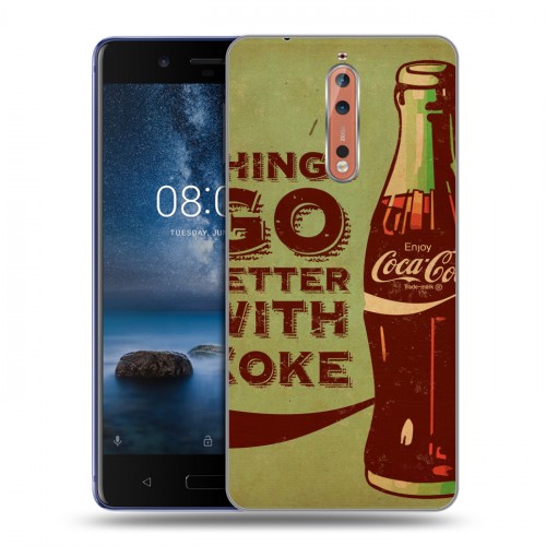 Дизайнерский пластиковый чехол для Nokia 8 Coca-cola