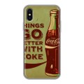 Дизайнерский силиконовый чехол для Iphone x10 Coca-cola