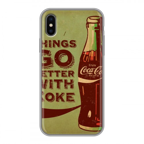 Дизайнерский силиконовый чехол для Iphone x10 Coca-cola