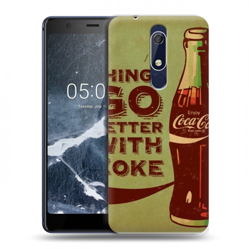 Дизайнерский пластиковый чехол для Nokia 5.1 Coca-cola