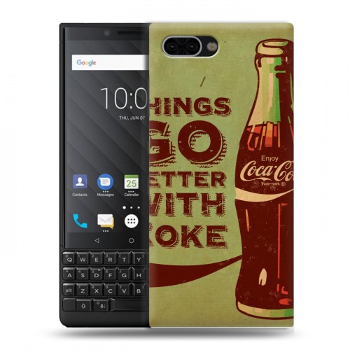 Дизайнерский пластиковый чехол для BlackBerry KEY2 Coca-cola