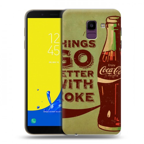 Дизайнерский пластиковый чехол для Samsung Galaxy J6 Coca-cola