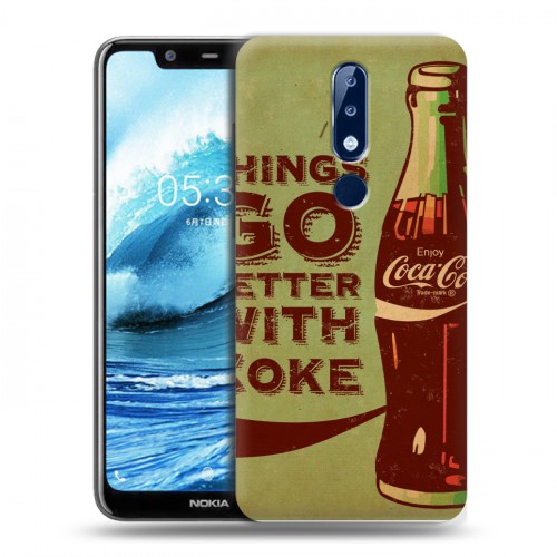 Дизайнерский силиконовый чехол для Nokia 5.1 Plus Coca-cola