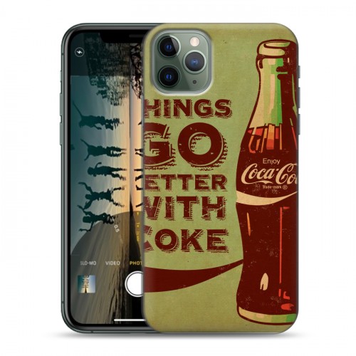 Дизайнерский пластиковый чехол для Iphone 11 Pro Coca-cola
