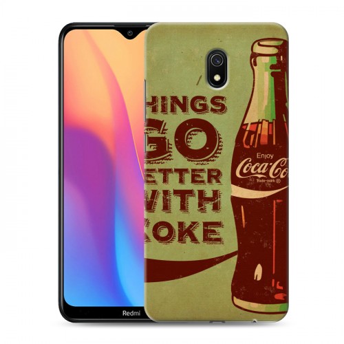 Дизайнерский силиконовый с усиленными углами чехол для Xiaomi RedMi 8A Coca-cola