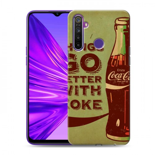 Дизайнерский силиконовый чехол для Realme 5 Coca-cola