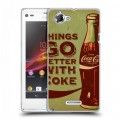 Дизайнерский пластиковый чехол для Sony Xperia L Coca-cola