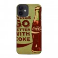 Дизайнерский силиконовый с усиленными углами чехол для Iphone 12 Mini Coca-cola