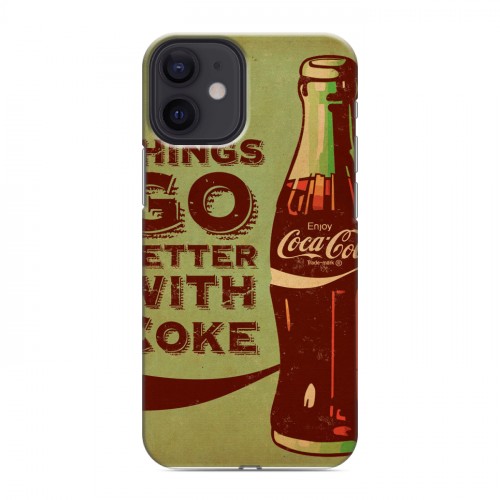 Дизайнерский пластиковый чехол для Iphone 12 Mini Coca-cola