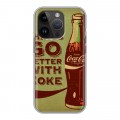 Дизайнерский силиконовый чехол для Iphone 14 Pro Coca-cola