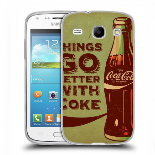 Дизайнерский пластиковый чехол для Samsung Galaxy Core Coca-cola
