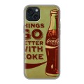 Дизайнерский силиконовый чехол для Iphone 15 Plus Coca-cola