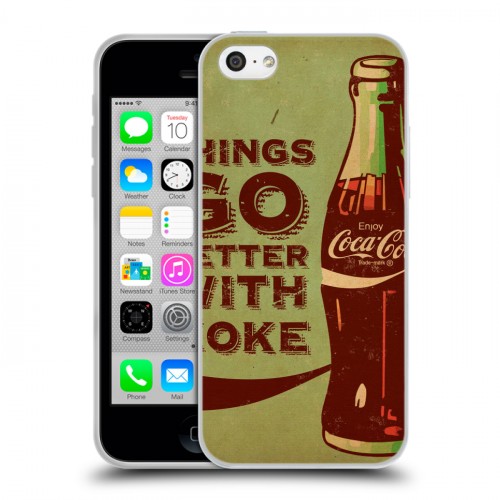 Дизайнерский пластиковый чехол для Iphone 5c Coca-cola