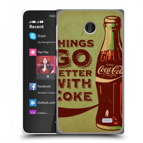 Дизайнерский пластиковый чехол для Nokia X Coca-cola