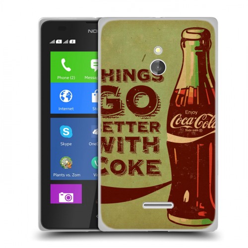 Дизайнерский силиконовый чехол для Nokia XL Coca-cola