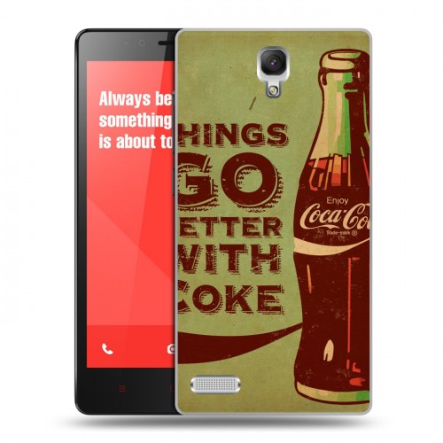 Дизайнерский пластиковый чехол для Xiaomi RedMi Note Coca-cola