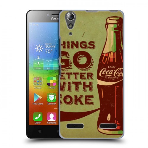 Дизайнерский пластиковый чехол для Lenovo A6000 Coca-cola