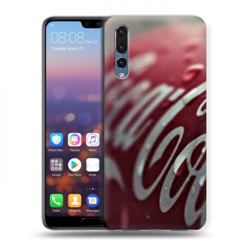 Дизайнерский силиконовый с усиленными углами чехол для Huawei P20 Pro Coca-cola