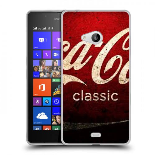 Дизайнерский пластиковый чехол для Microsoft Lumia 540 Coca-cola